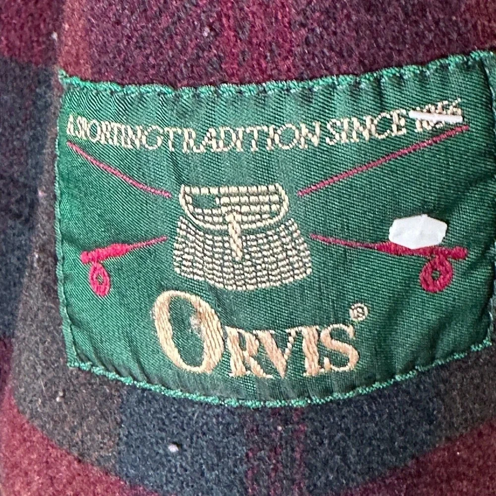 Vintage Orvis Womens M Duffle‎ Coat Wool Cashmere Plaid Lined Toggle England - Picture 14 of 16